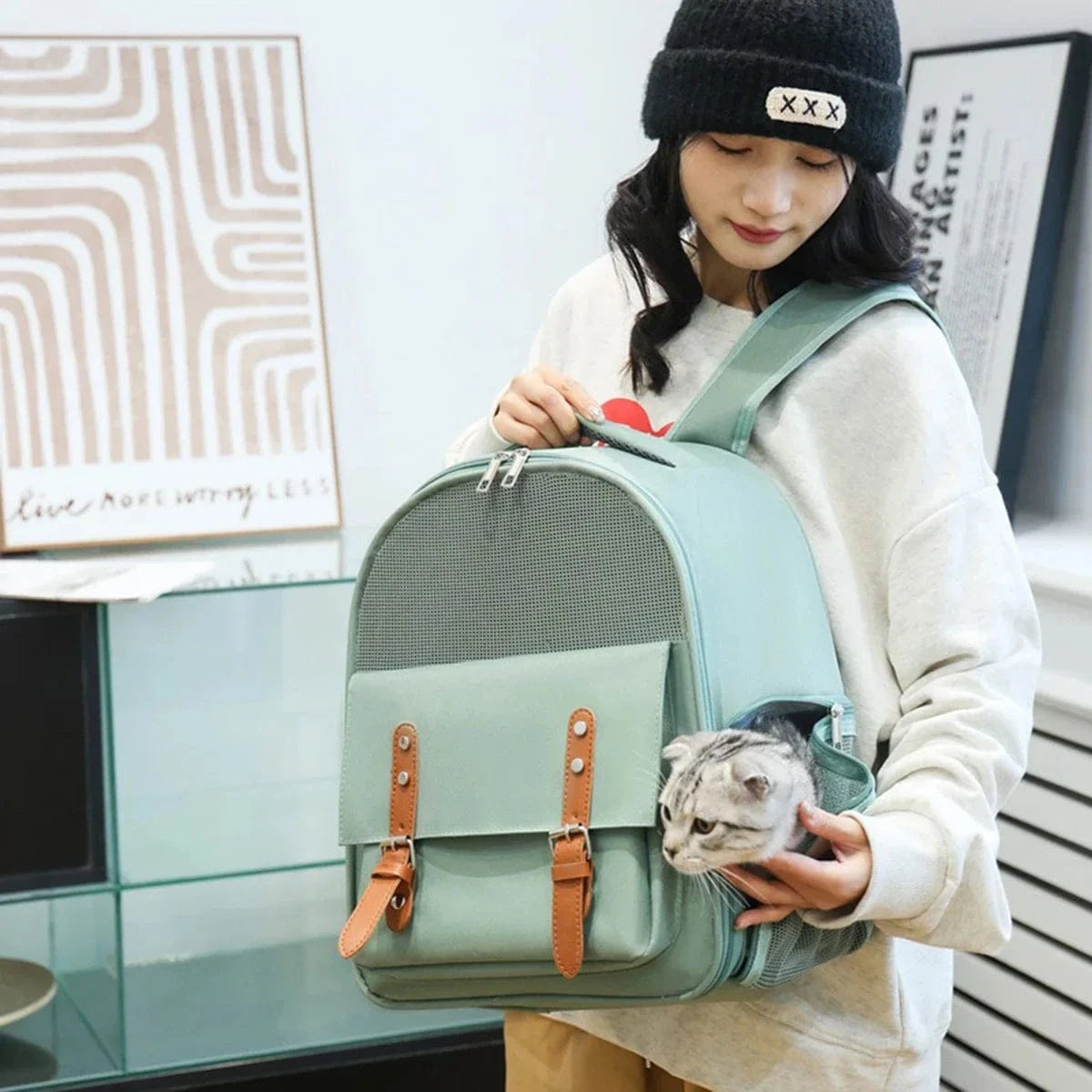 TechnuPet Pet Backpack Portable Cat Carrier Backpack