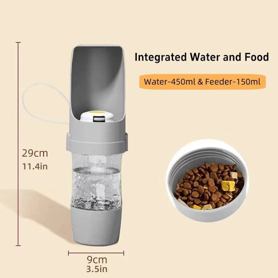 TechnuPet Smart Cat Feeder Portable Pet Water Bottle with Food Storage
