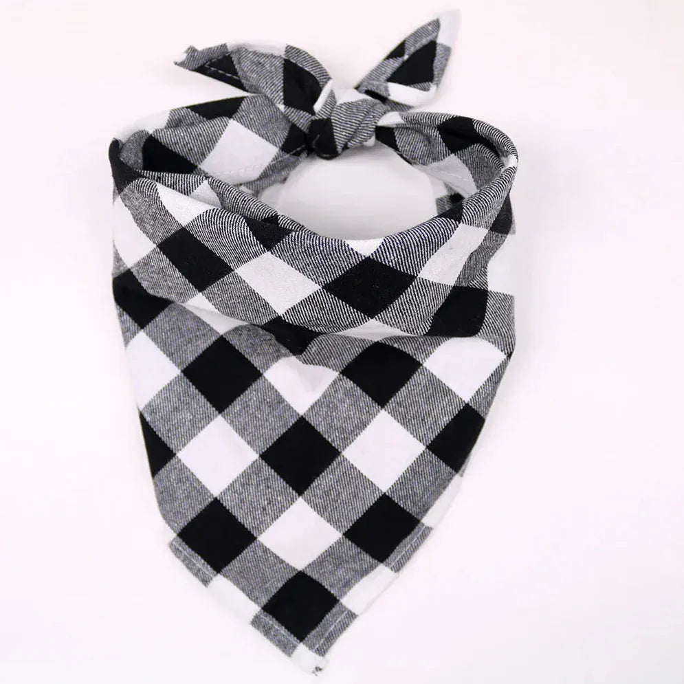 TechnuPet Pet Bandanas WHITE / L Red & Black Plaid Dog Bandana