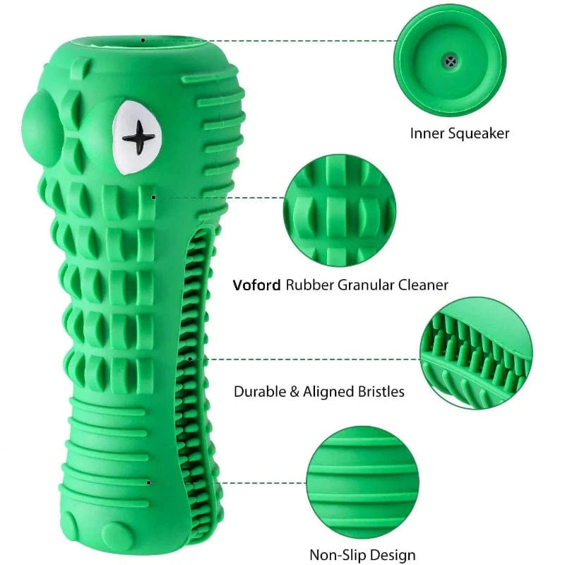 TechnuPet Dog Toys Green Rubber Chew Toy for Aggressive Chewers