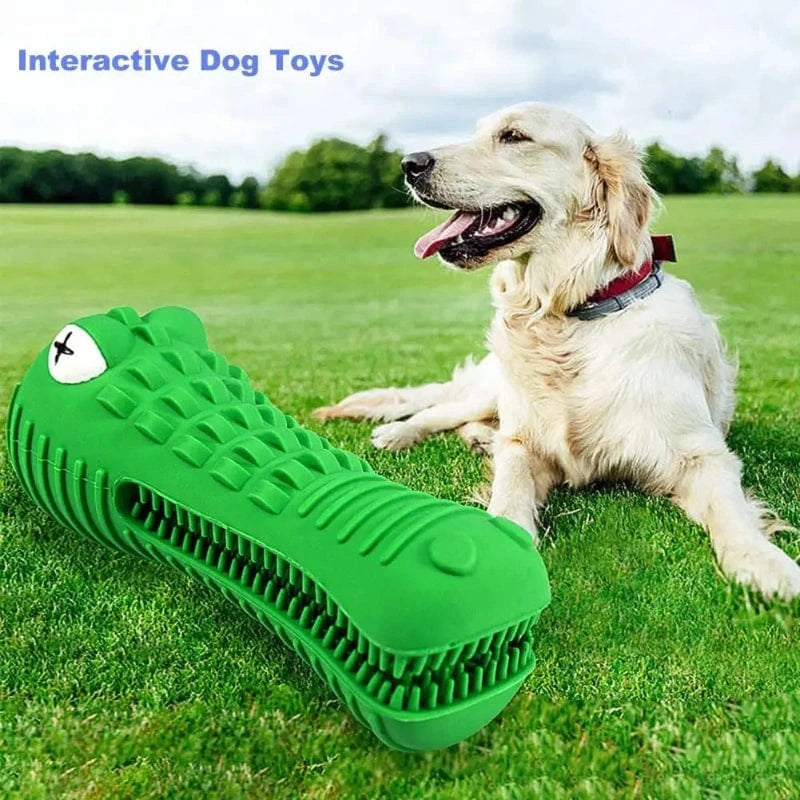 TechnuPet Dog Toys Green Rubber Chew Toy for Aggressive Chewers