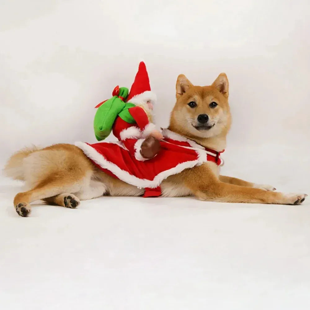 TechnuPet Dog Christmas Outfit Santa Claus Christmas Dog Costume