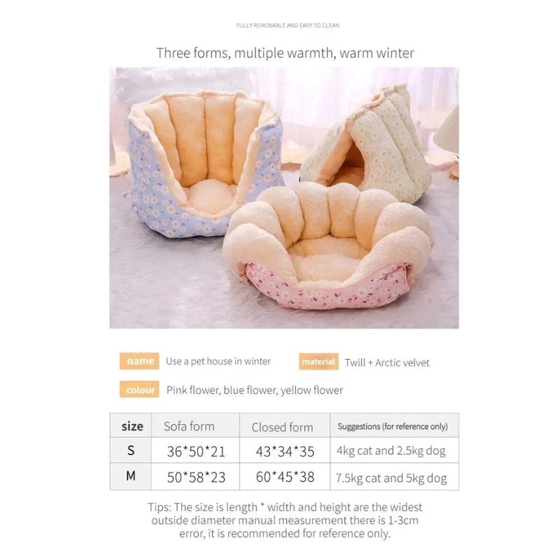 TechnuPet Cat Bed Thick Plush Cat Sleeping Bag