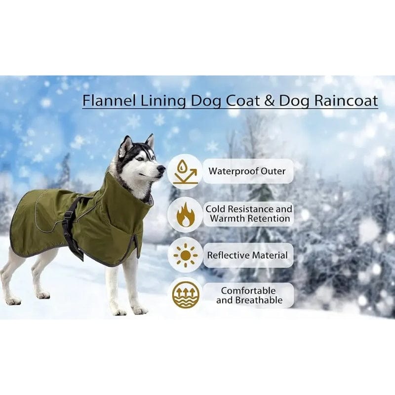 TechnuPet Dog Raincoats Waterproof Dog Raincoat with Soft Fleece Lining