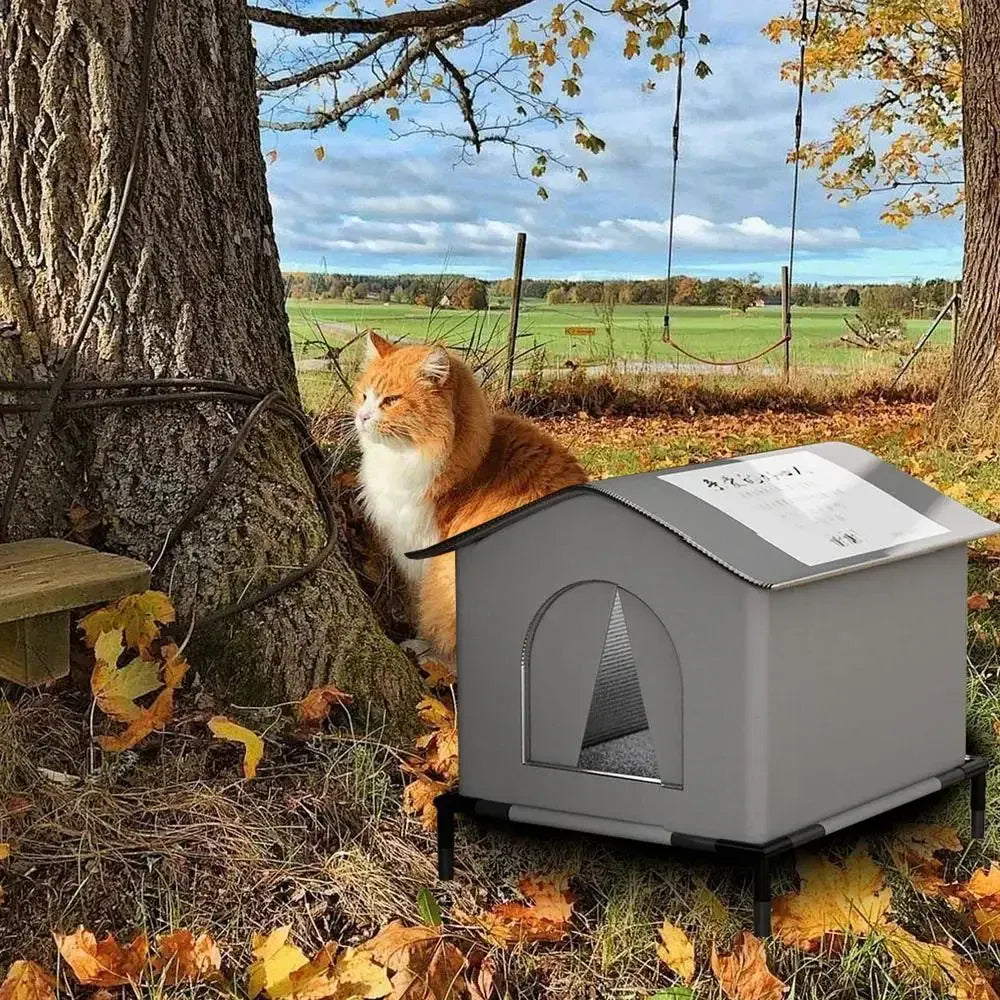 TechnuPet Cat House Waterproof Foldable Outdoor Cat House