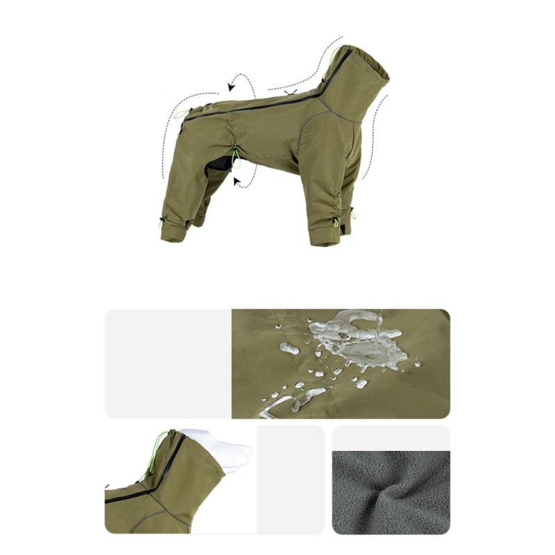 TechnuPet Pet Jackets Waterproof Reflective 4-Leg Dog Jacket