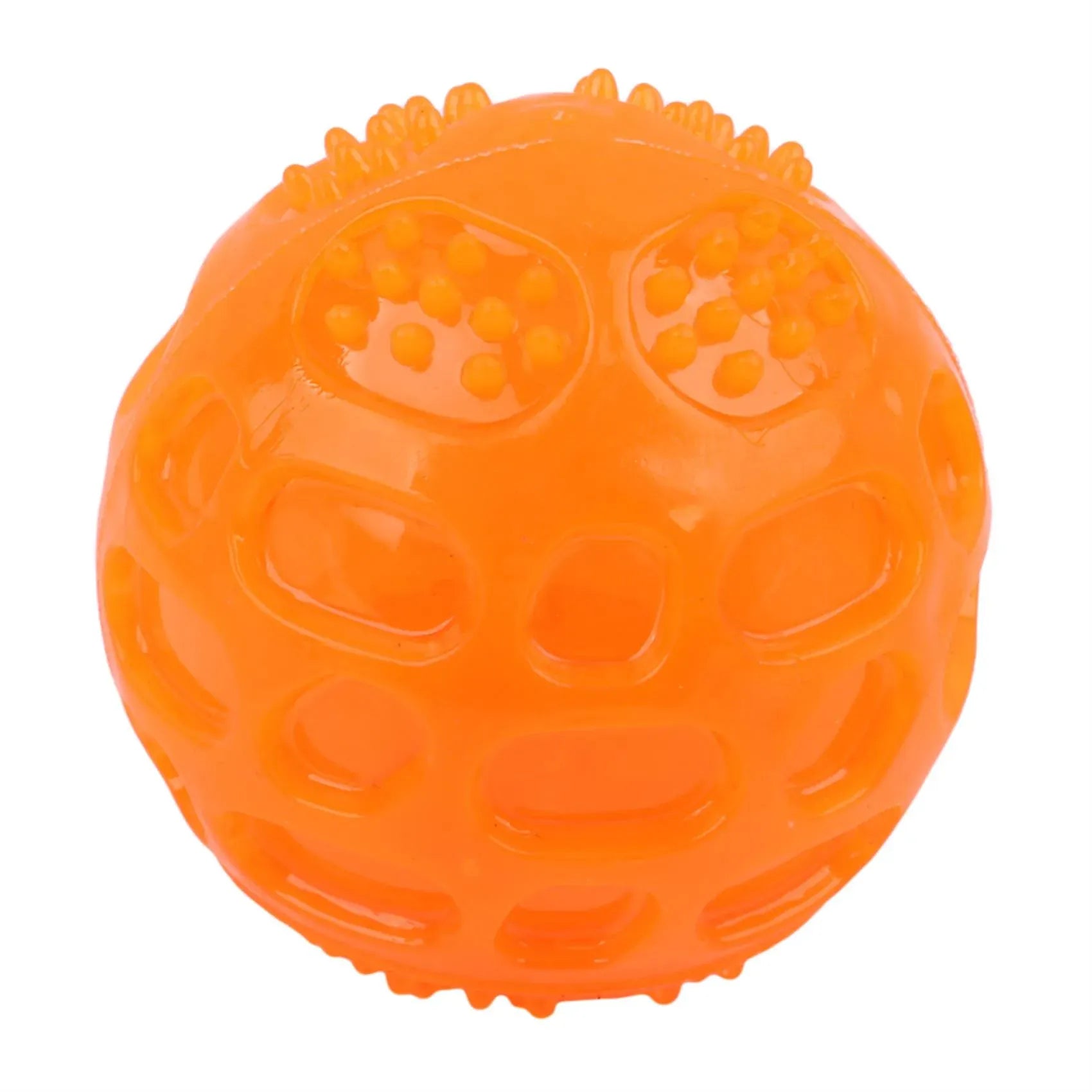 TechnuPet Dog Toys Orange Waterproof Squeaky Dog Ball