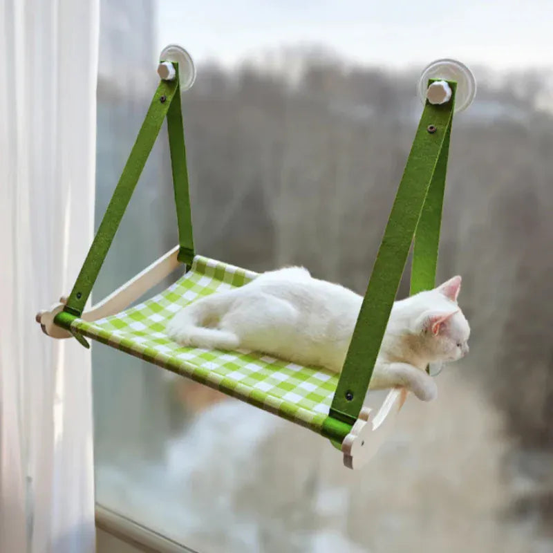 TechnuPet Cat Hammock Wooden Window Cat Hammock Mat