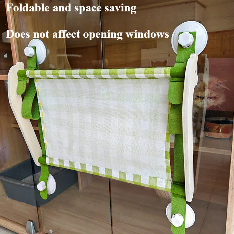TechnuPet Cat Hammock Wooden Window Cat Hammock Mat